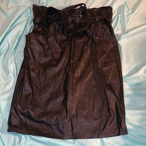 Time and Tru Black Long Pleather Skirt Size Large